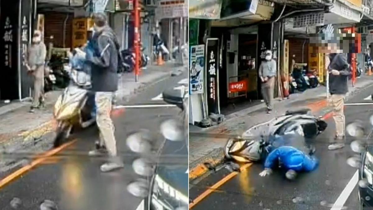 大獎娛樂城、大獎娛樂 線上新聞 行人不看路直接穿車陣！騎士急煞慘摔　網轟：根本移動神主牌